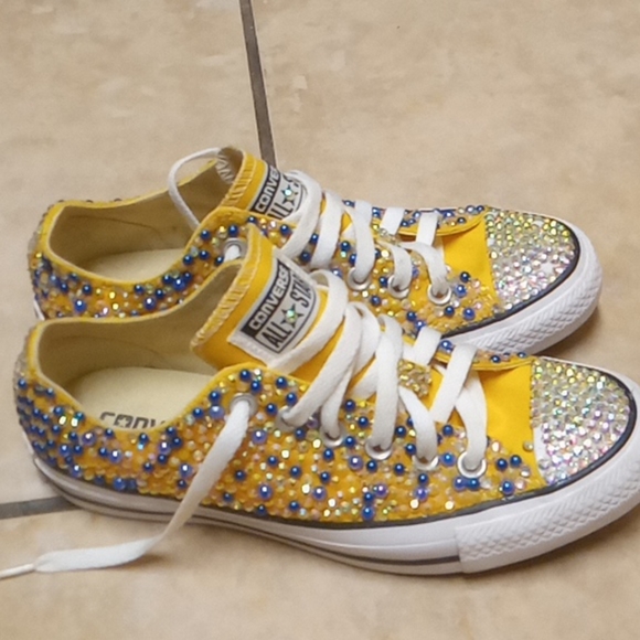 yellow bling converse